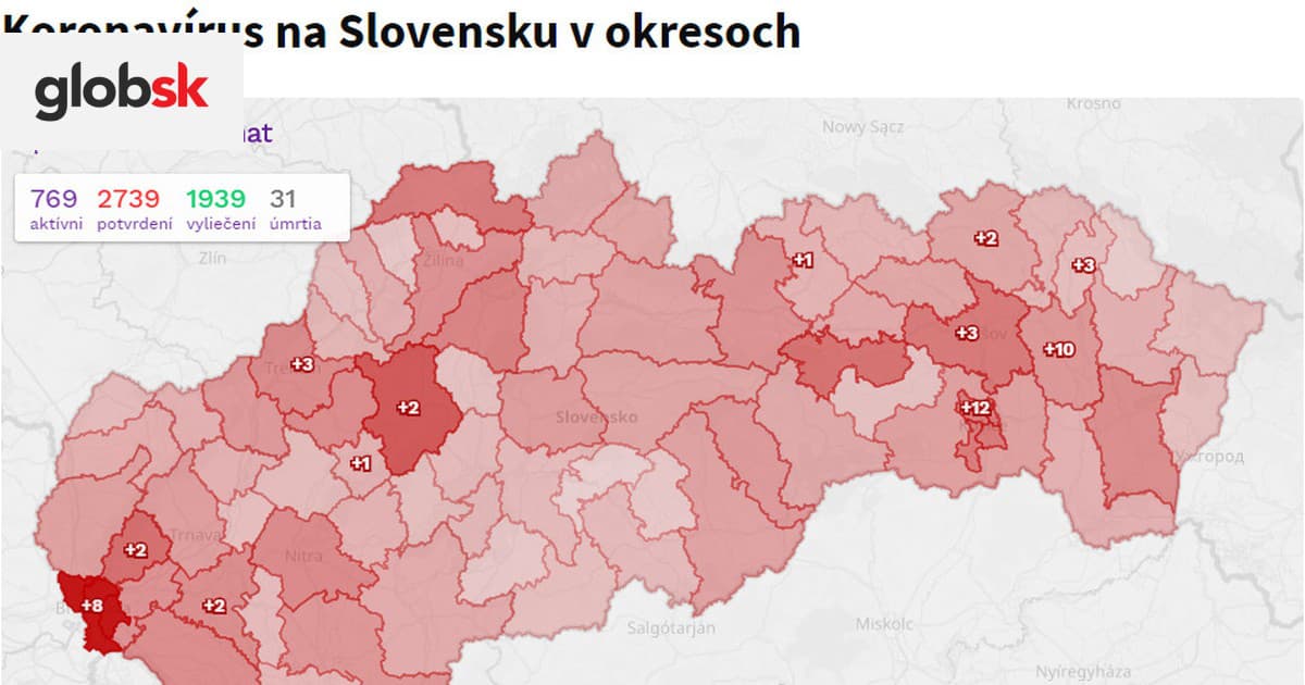Slovensko Koronavirus / koronavírus okresy | Glob.sk ...