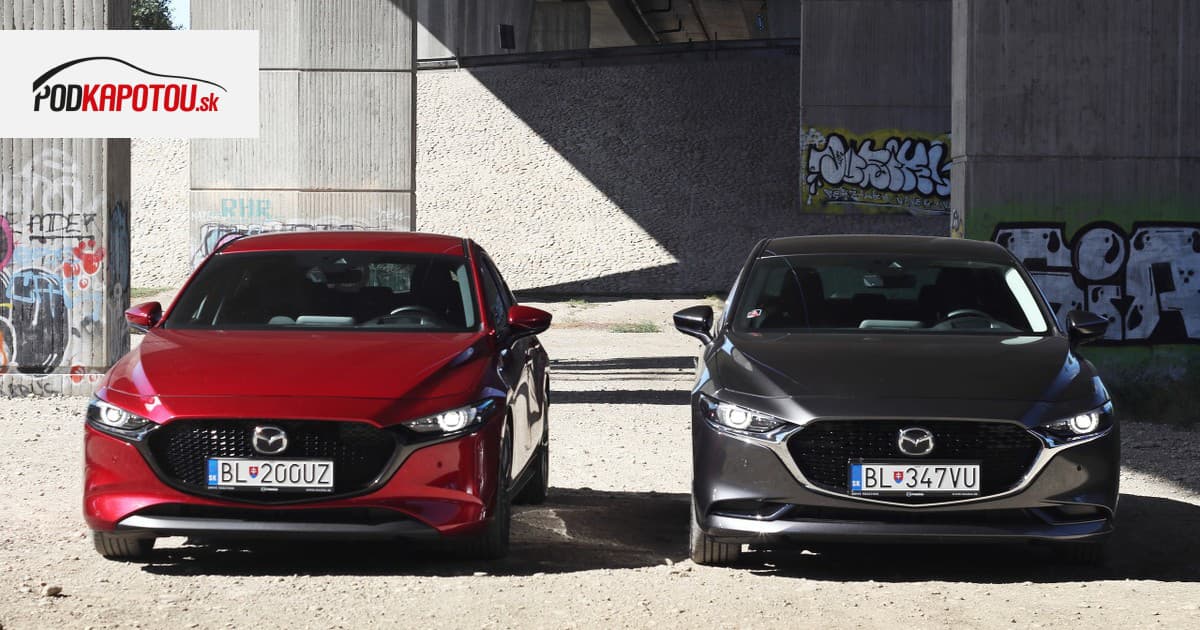 DVOJITÝ VIDEOTEST Mazda 3 hatchback vs. Mazda 3 sedan Podkapotou.sk